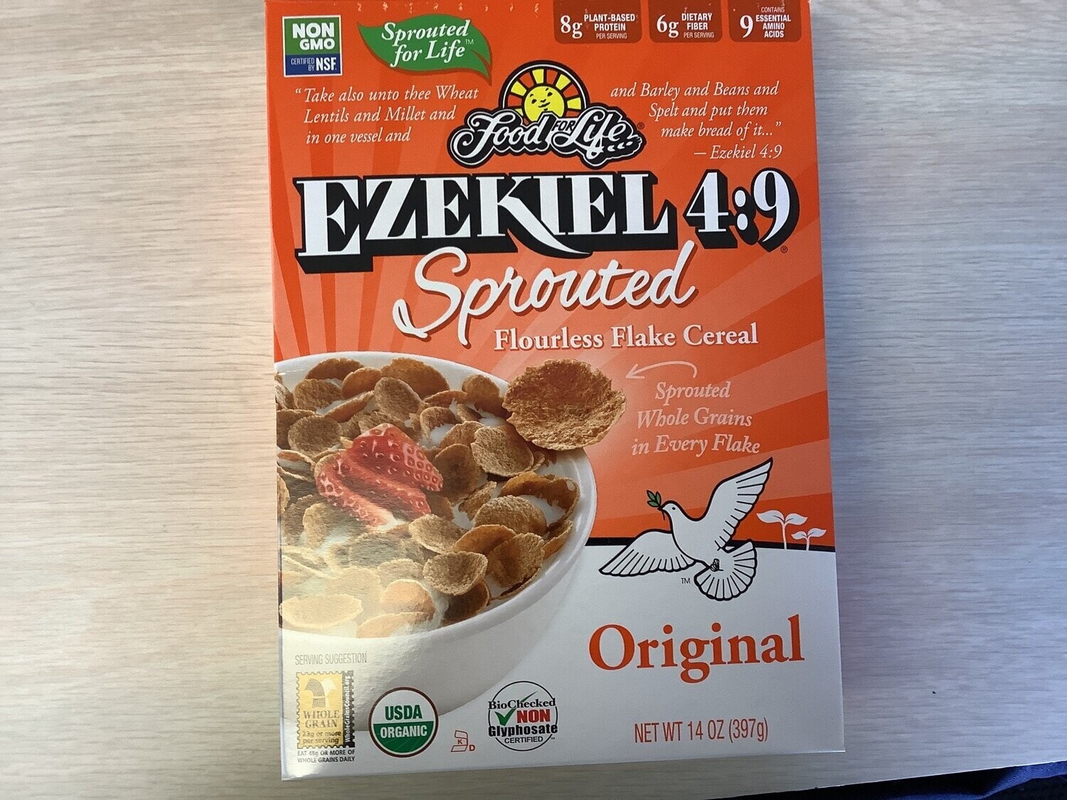 FOOD FOR LIFE EZEKIEL 4:9 CEREAL SPROUTED FLAKE ORIGINAL ORGANIC 14 OZ