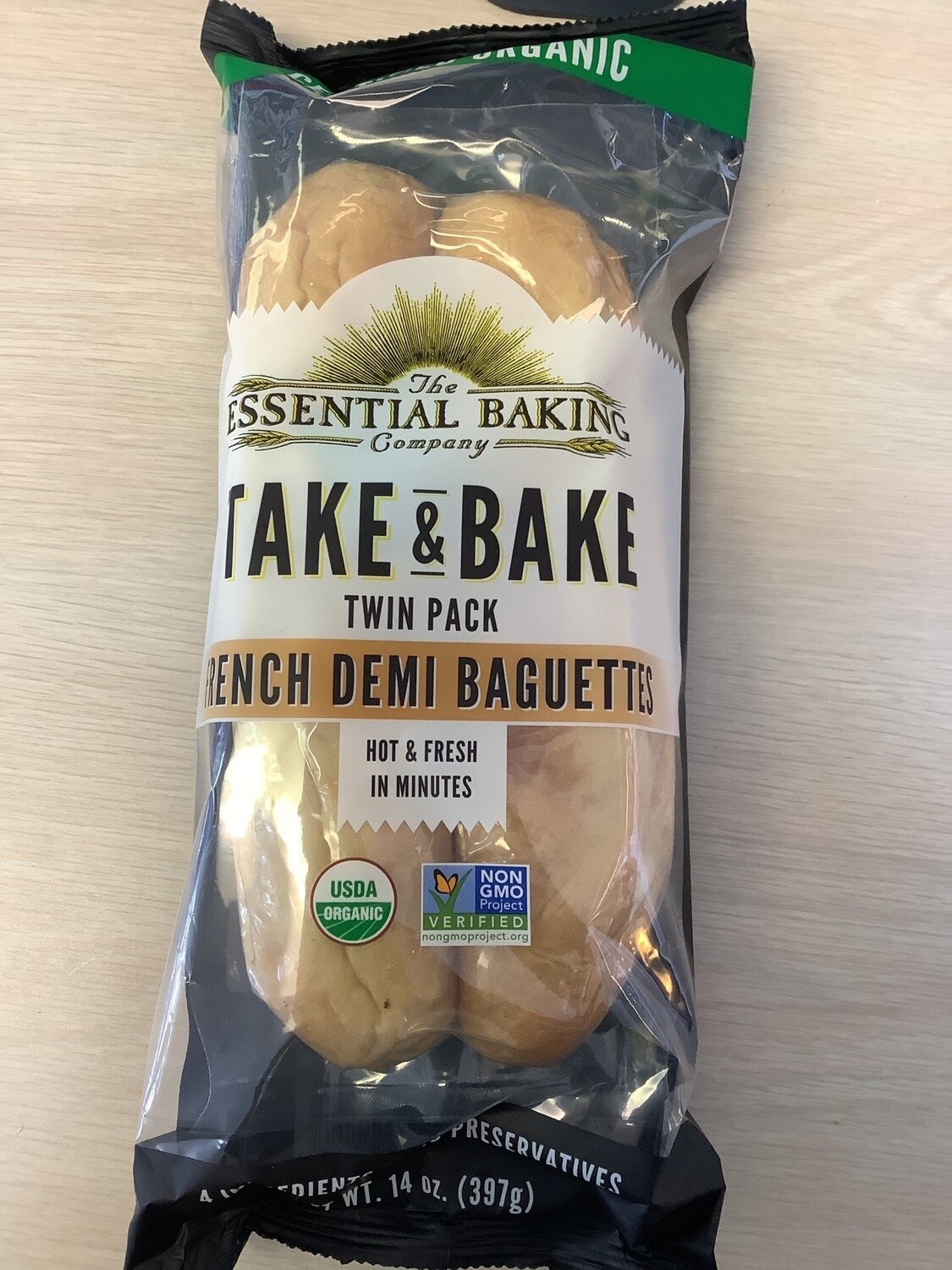 THE ESSENTIAL BAKING COMPANY BAGUETTE FRENCH DEMI 2PK 14 OZ