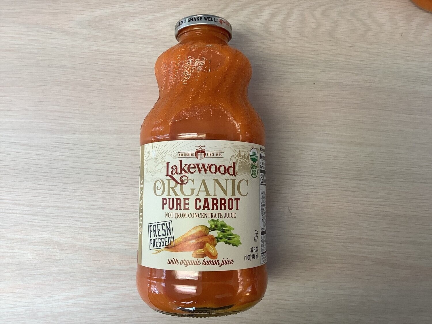 LAKEWOOD PURE CARROT JUICE ORGANIC 32 OZ