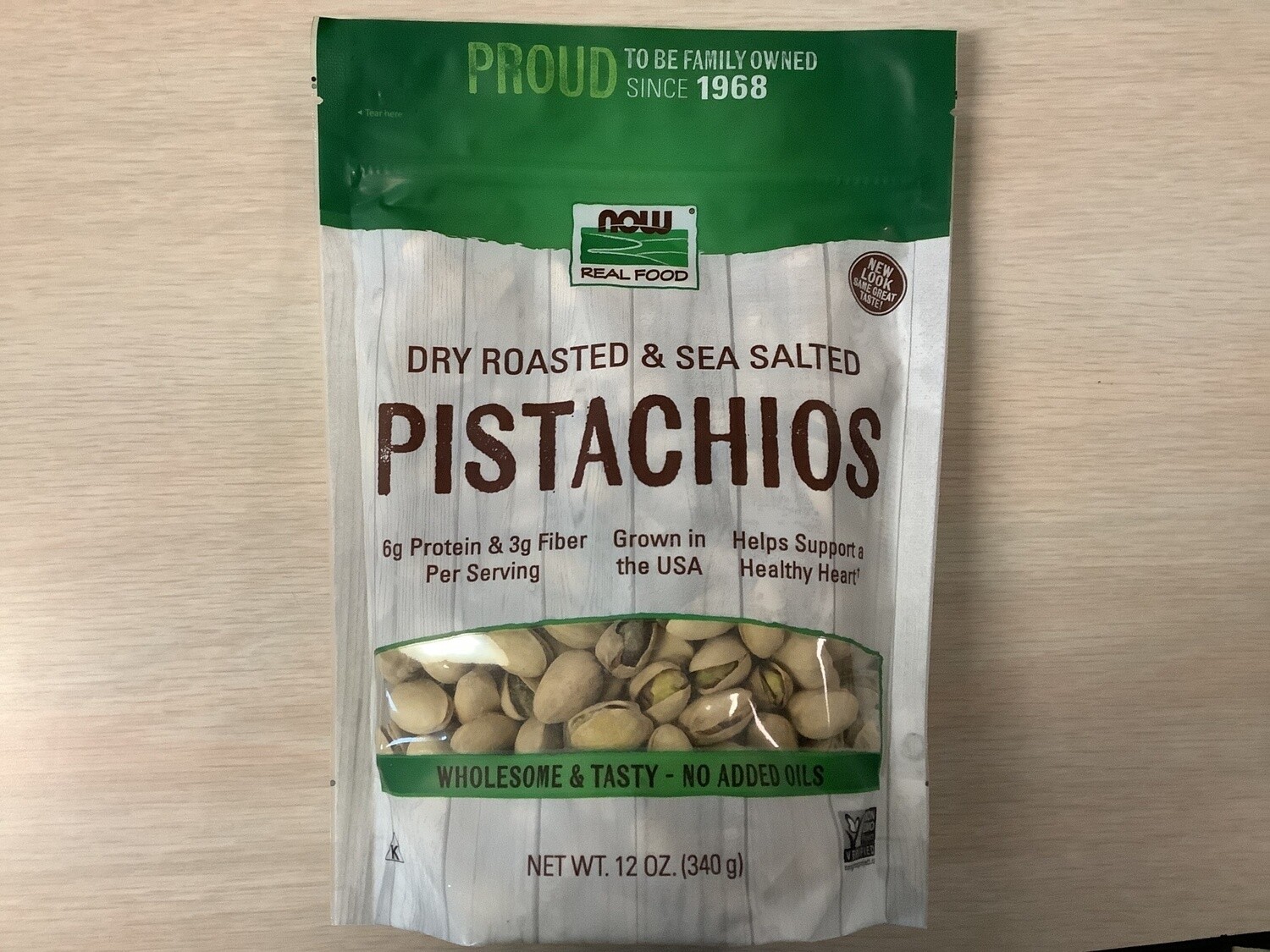 NOW PISTACHIOS SALT 12 OZ