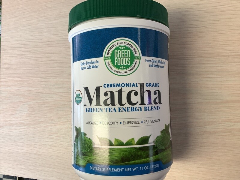 GREEN FOODS MATCHA GREEN TEA ENERGY BLEND 60 SERVING 11 OZ
