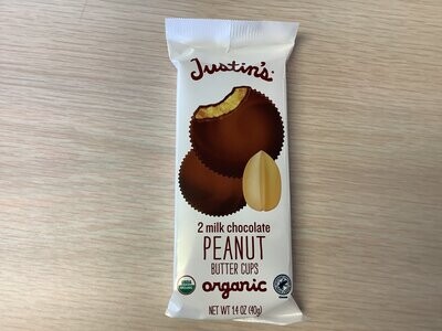 JUSTINS MILK CHOCOLATE PEANUT BUTTER CUPS ORGANIC 1.4 OZ
