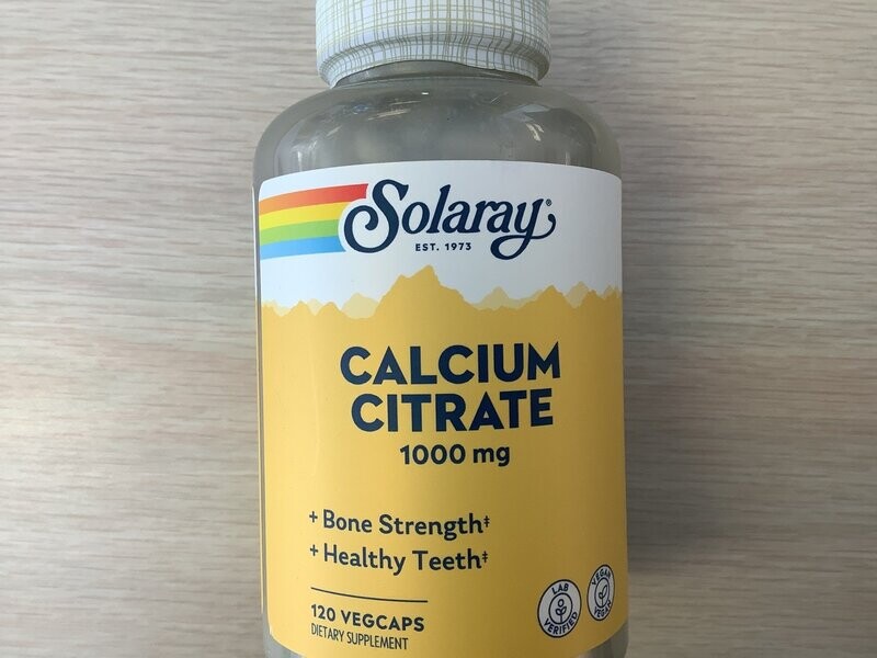 SOLARAY Calcium Citrate, Veg Cap 1000mg 120ct