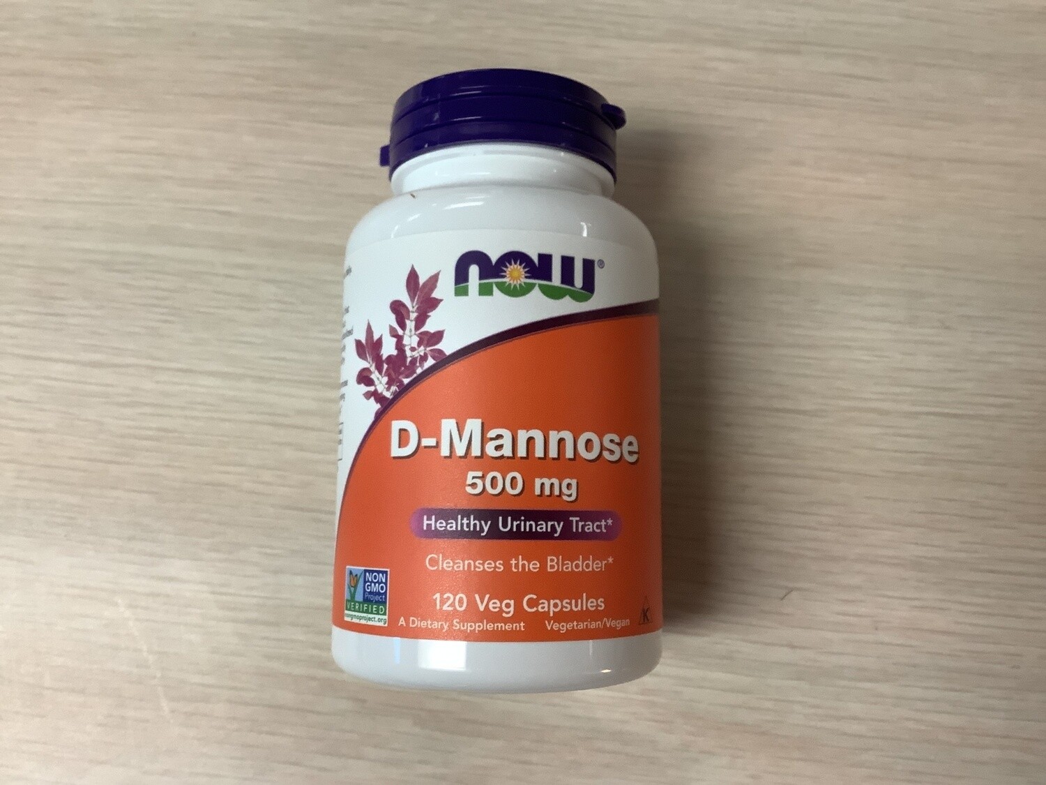 NOW D-MANNOSE 500MG  120 VEG CAPS