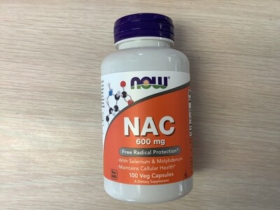 NOW NAC-ACETYL CYSTEINE 600mg 100 VCAPS