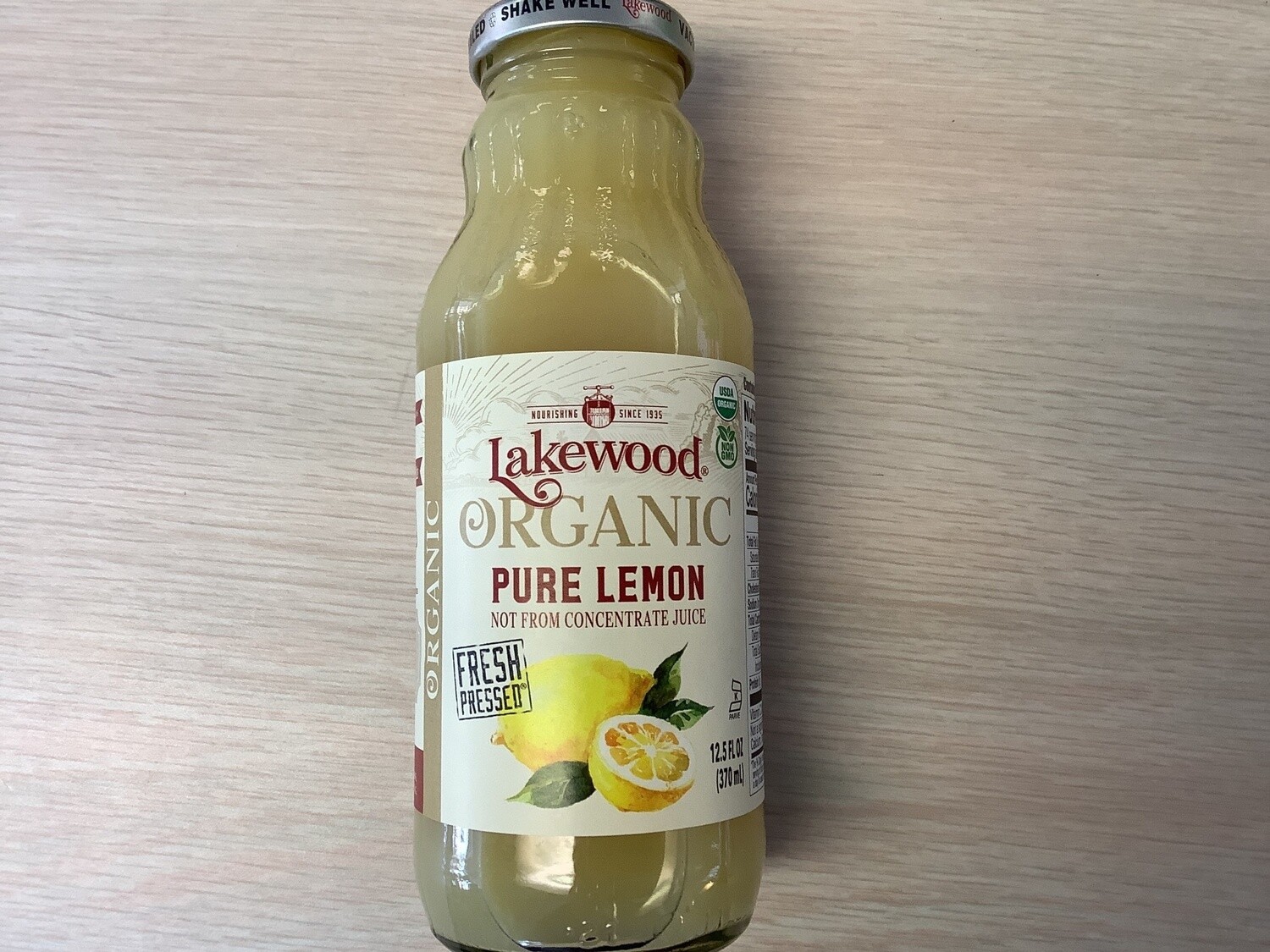 LAKEWOOD PURE LEMON JUICE ORGANIC 12.5 OZ