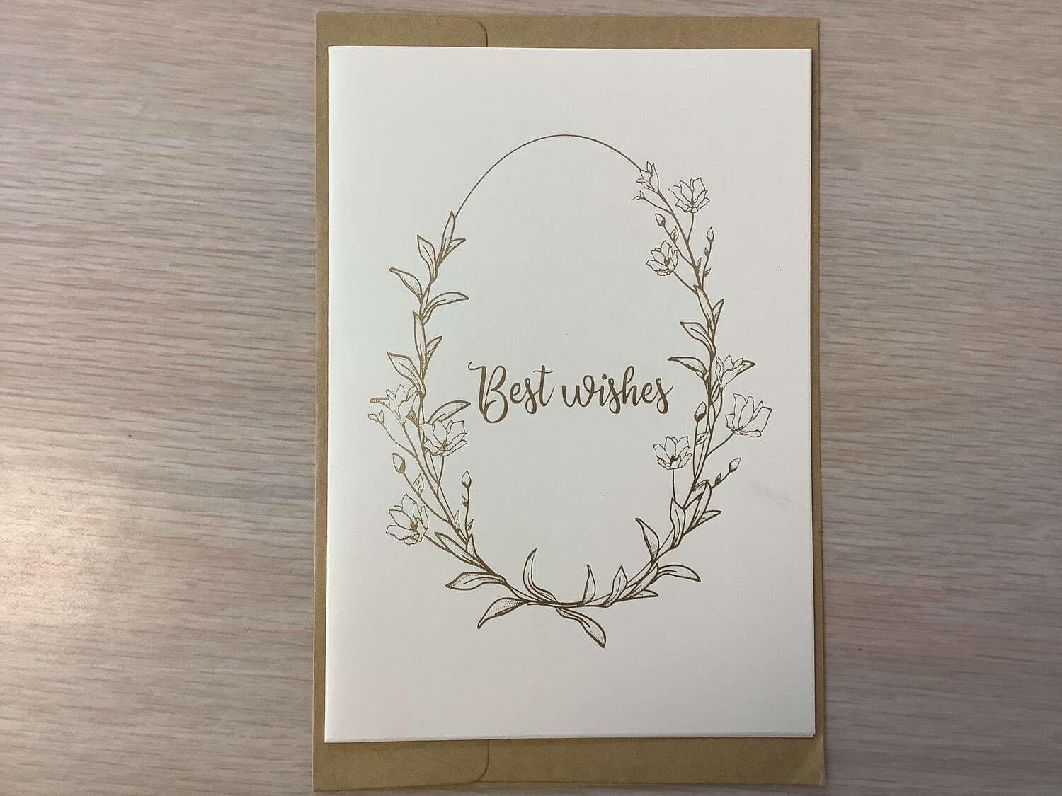 ARTS AND SPARKS BEST WISHES GOLD FOIL CARD BLANK INSIDE, Color: WHITE AND GOLD
