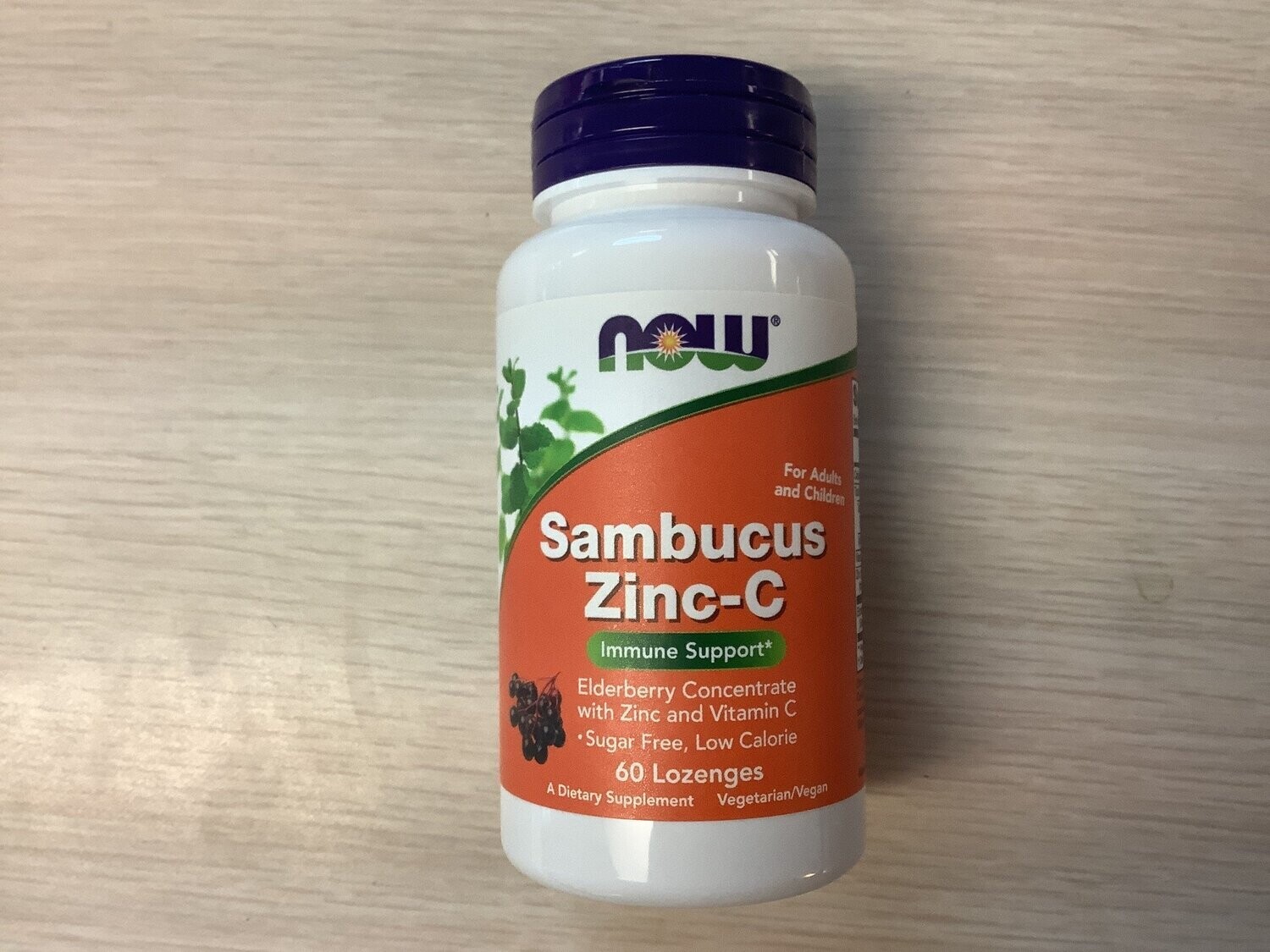 NOW ELDERBERRY SAMBUCUS ZINC-C 60 LOZ