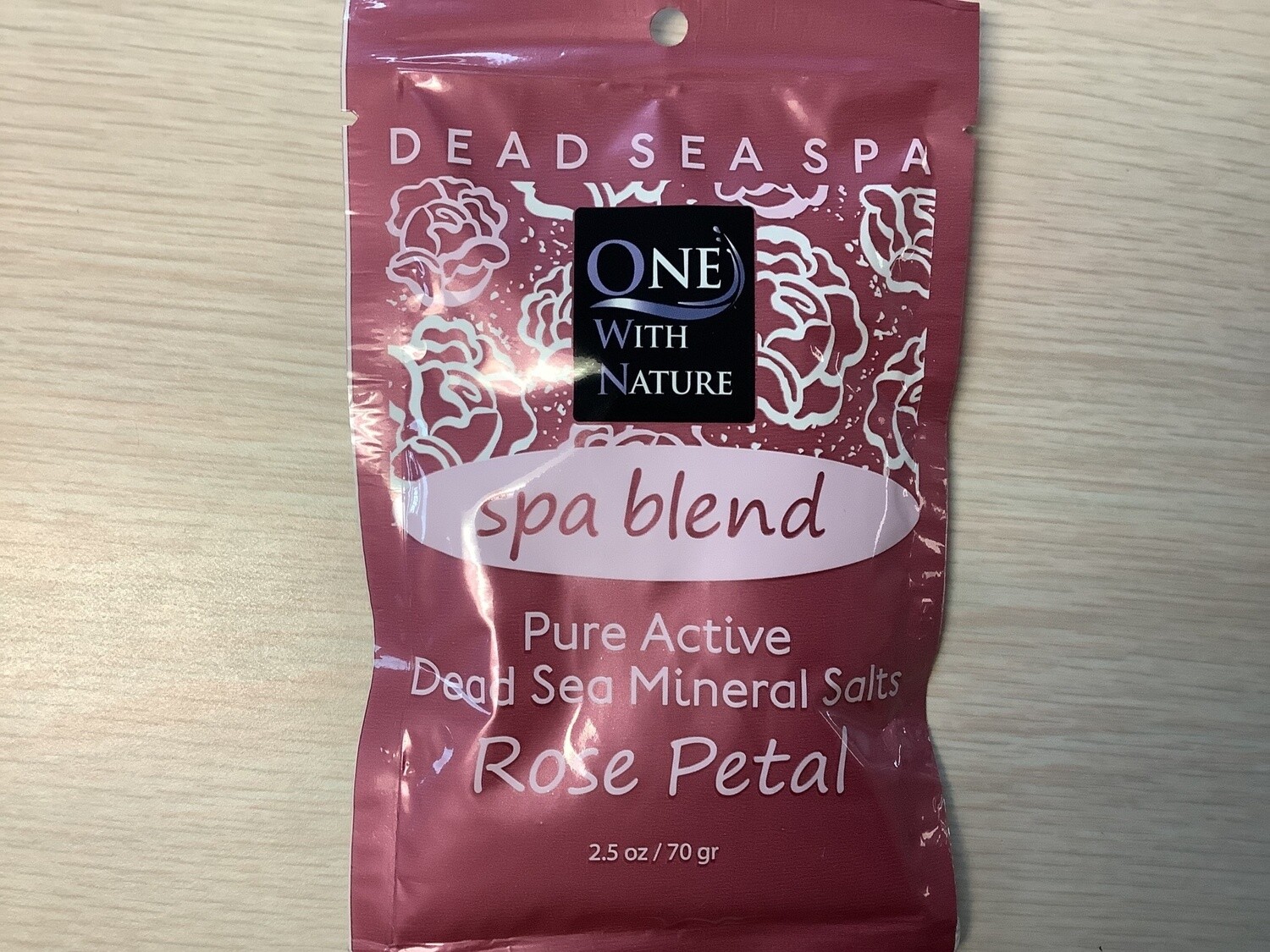 ONE WITH NATURE MINERAL SALTS SPA BLEND ROSE PETAL  single