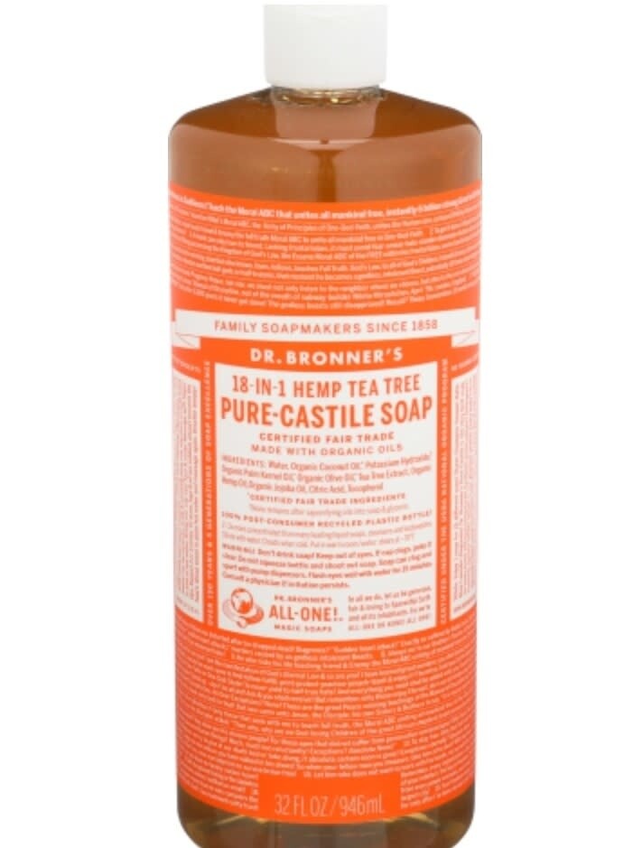 DR BRONNERS SOAP LIQUID CASTILE TEA TREE 32 OZ