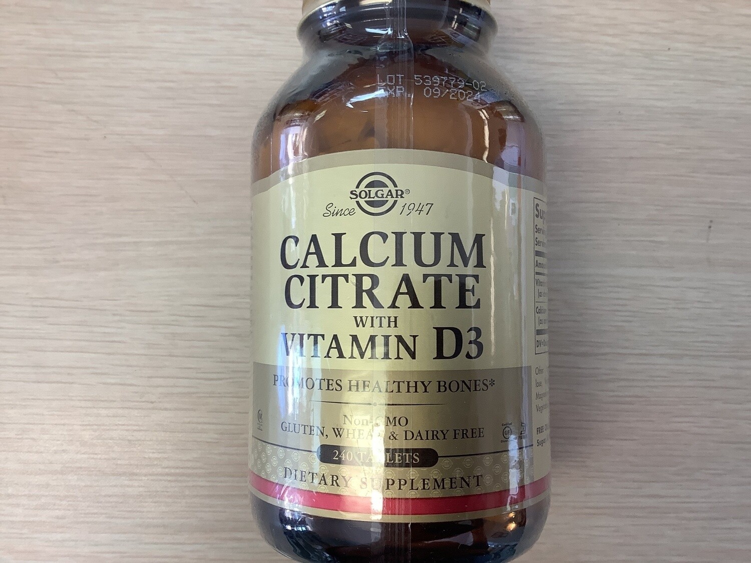 SOLGAR Calcium Citrate with Vitamin D3 Tablets 240