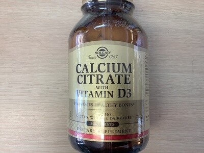 SOLGAR Calcium Citrate with Vitamin D3 Tablets 240