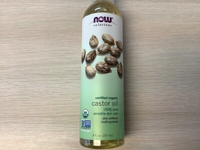 NOW ORGANIC CASTOR OIL 8 OZ