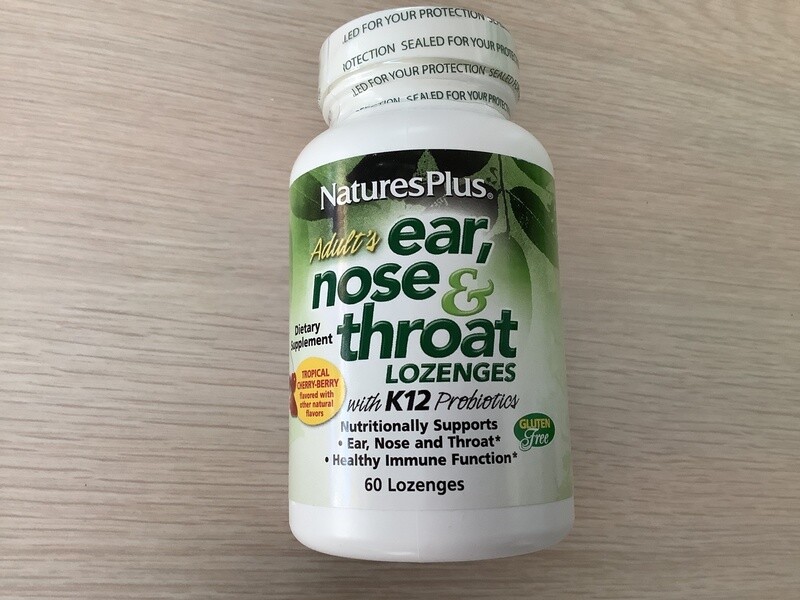 NATURES PLUS ADULT EAR NOSE THROAT LOZENGE 60