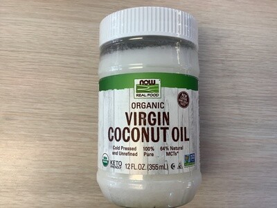 NOW ORGANIC COCONUT OIL VIRGIN 12 OZ