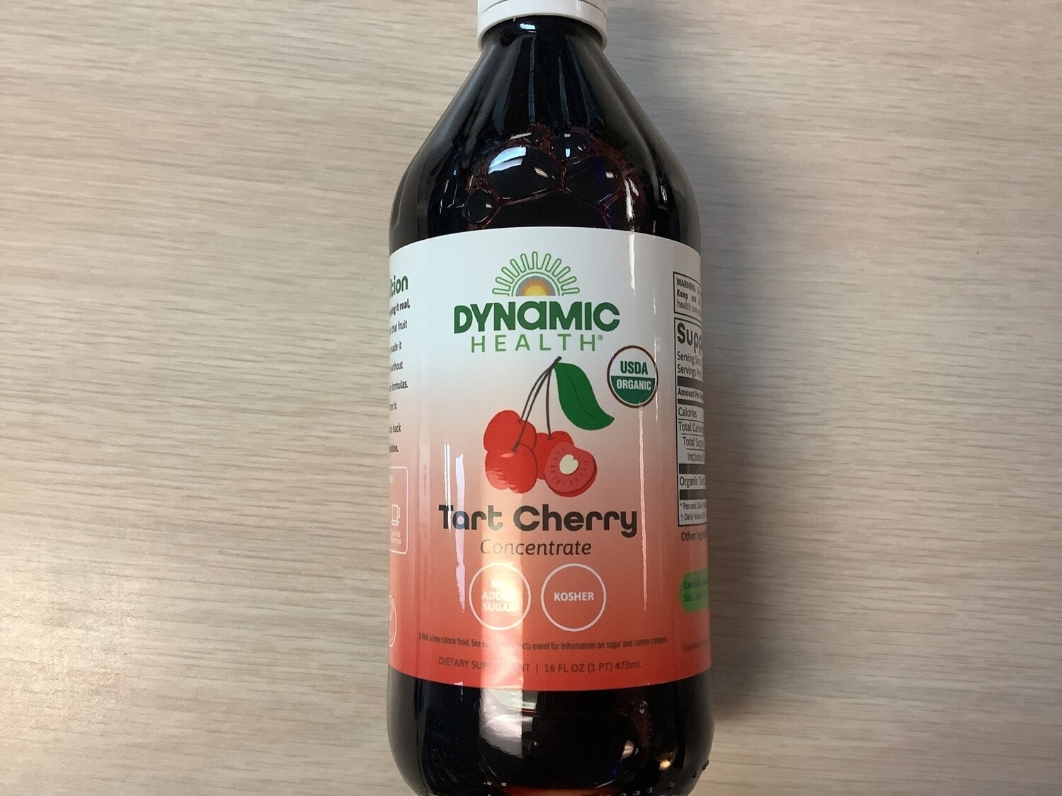 DYNAMIC HEALTH TART CHERRY JUICE CONCENTRATE ORGANIC GLASS BOTTLE 16 OZ