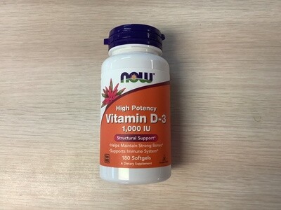 NOW Vitamin D3 1000 iu - 180 SGELS