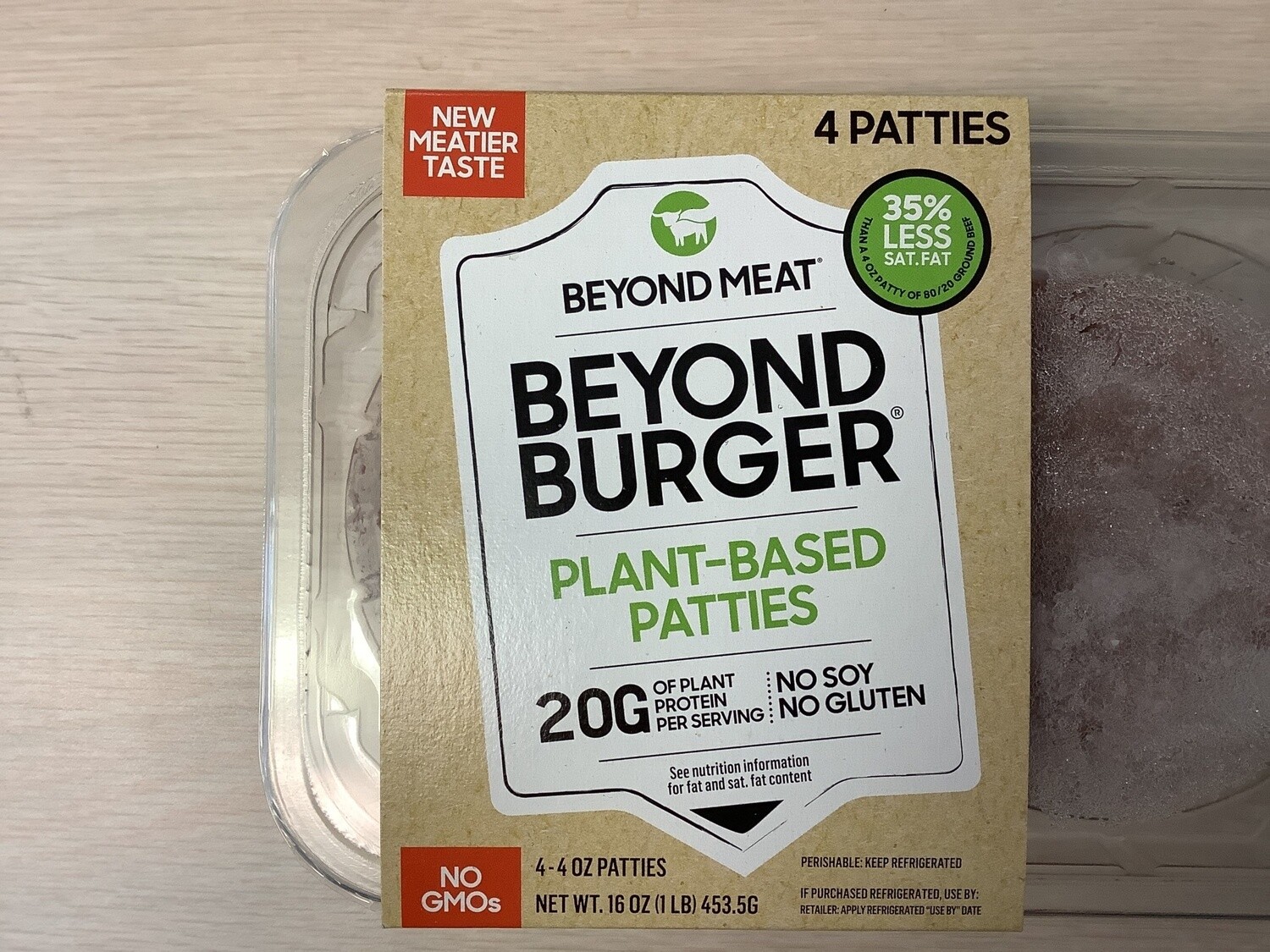 BEYOND MEAT PLANT-BASED BURGER 16 OZ (4 - 1/4 LB PATTIES) FROZEN single