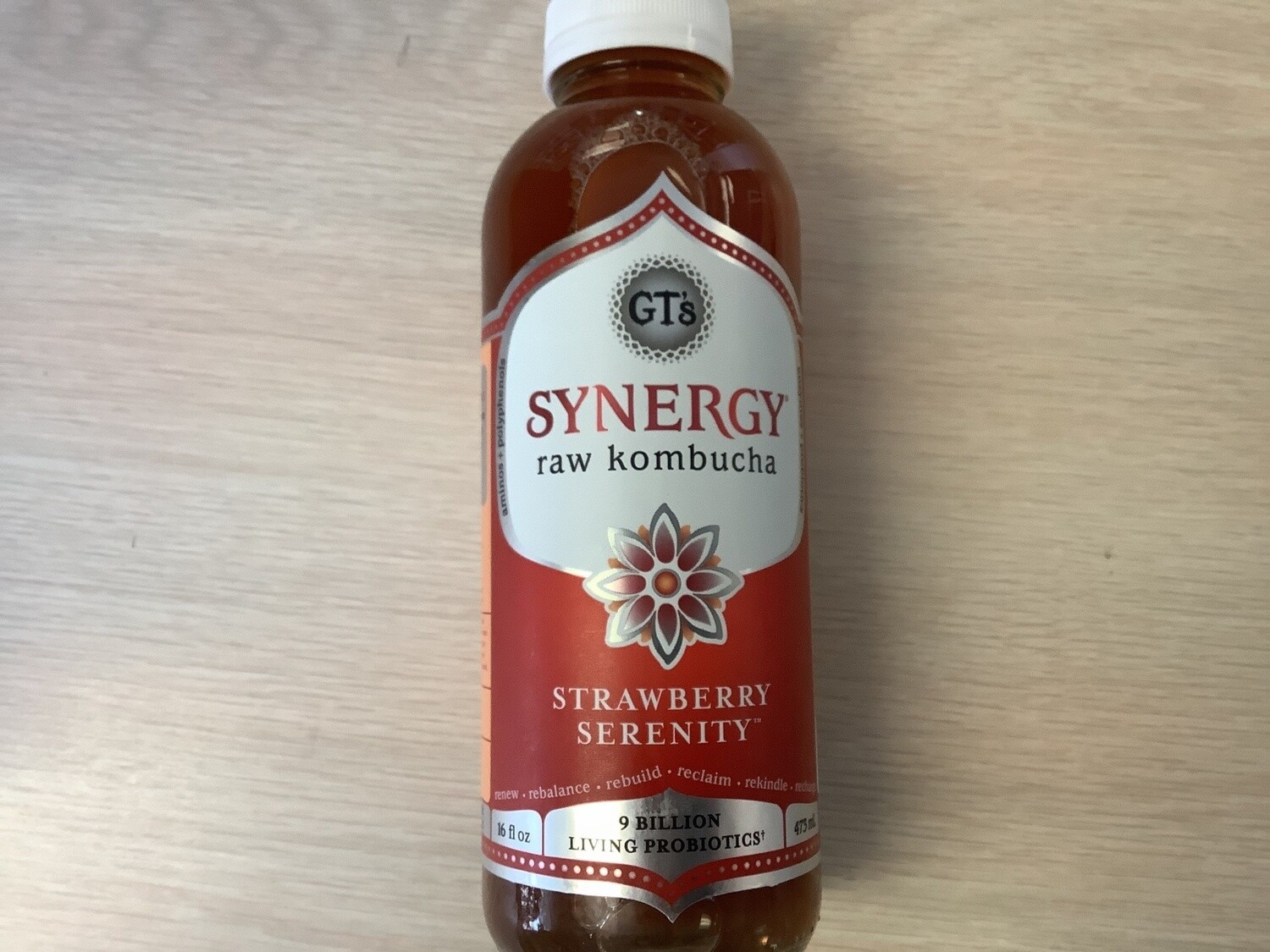 GTS SYNERGY KOMBUCHA STRAWBERRY SERENITY 16 FO REFRIGERATED single