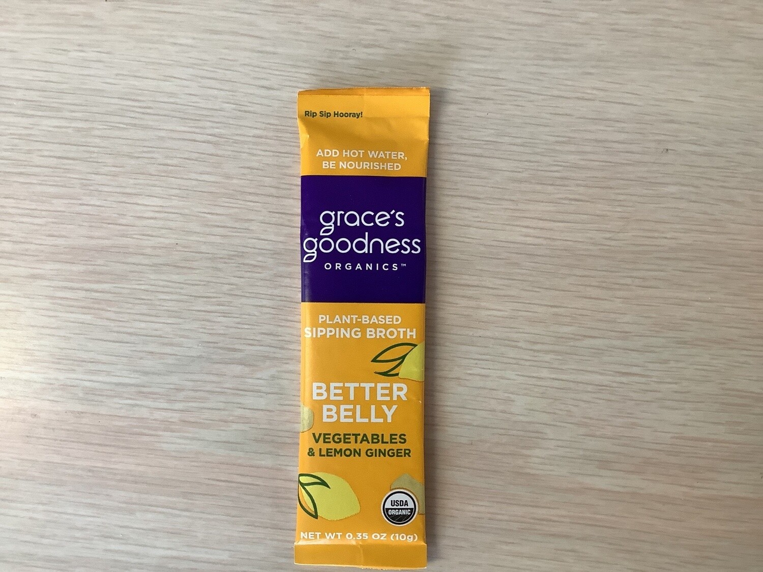 GRACES GOODNESS SIPPING BROTH BETTER BELLY LEMON GINGER .35 OZ PKT single