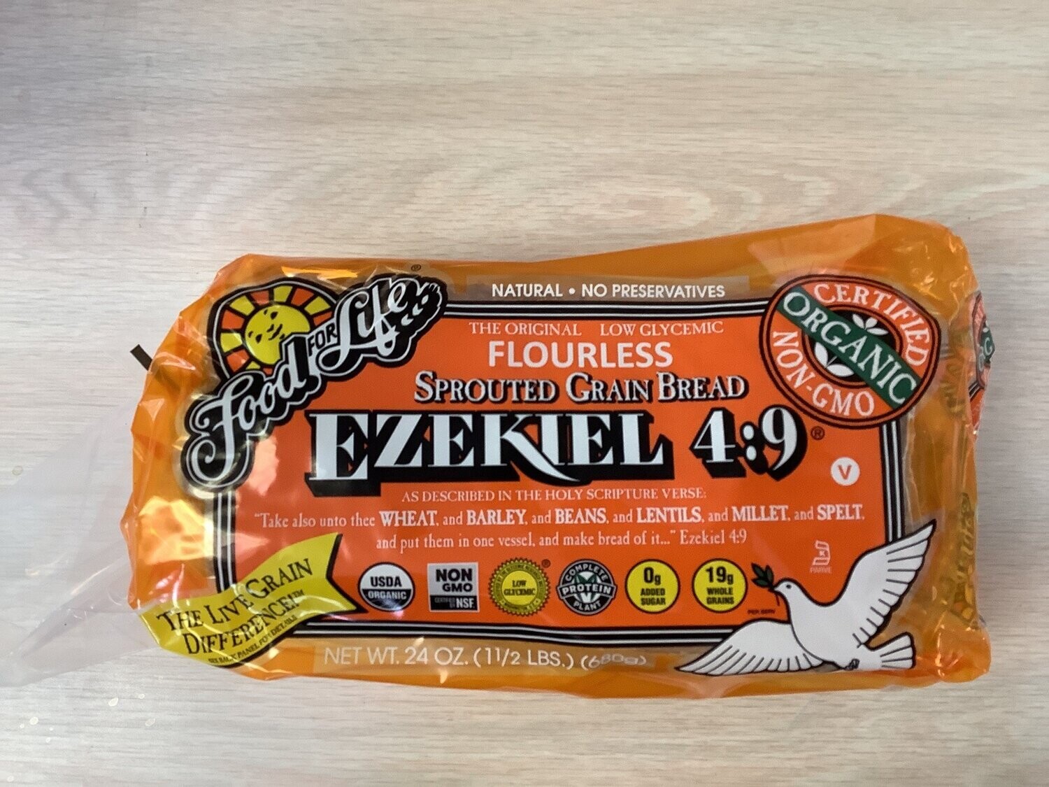 FOOD FOR LIFE EZEKIEL 4:9 BREAD SPROUTED GRAIN ORIGINAL 24 OZ FROZEN single