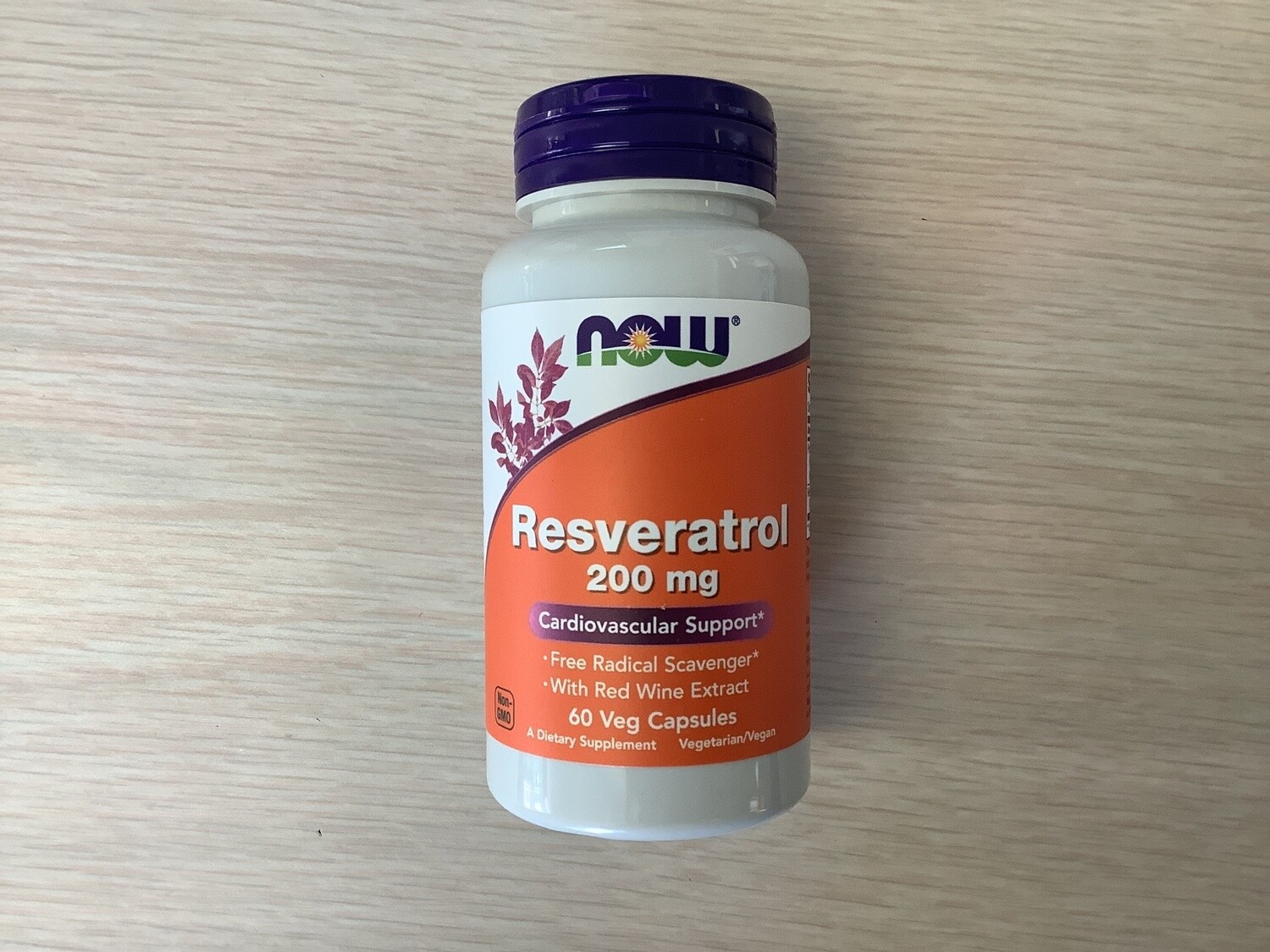 NOW NATURAL RESVERATROL 200mg 60 VCAPS