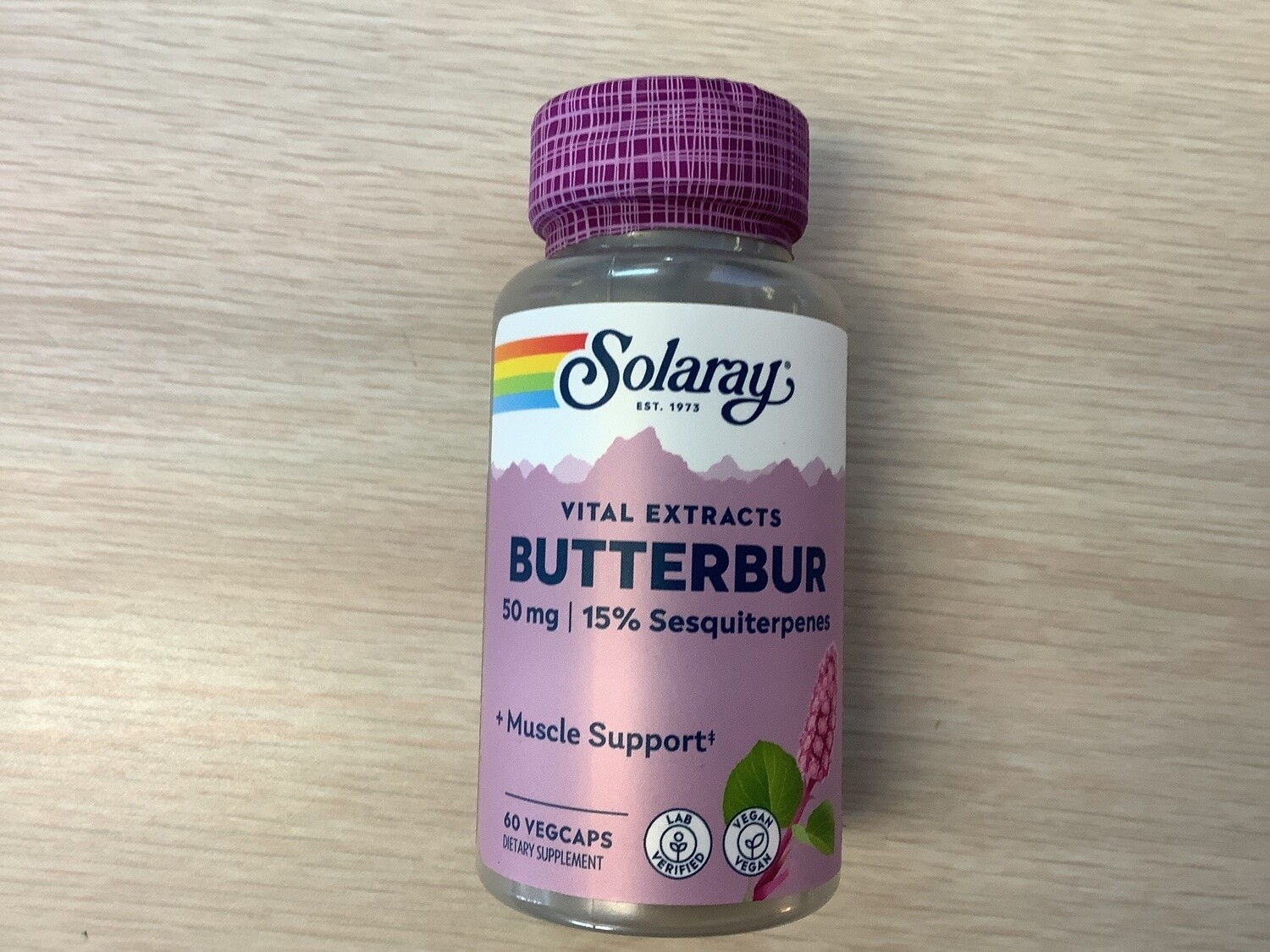 SOLARAY Guaranteed Potency Butterbur Root Extract 50 mg 60 vcaps