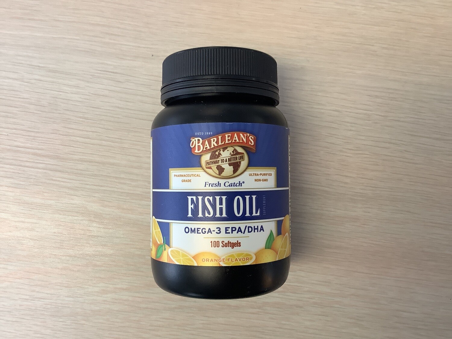 BARLEANS Fresh Catch Fish Oil Softgels Orange Flavor 100ct