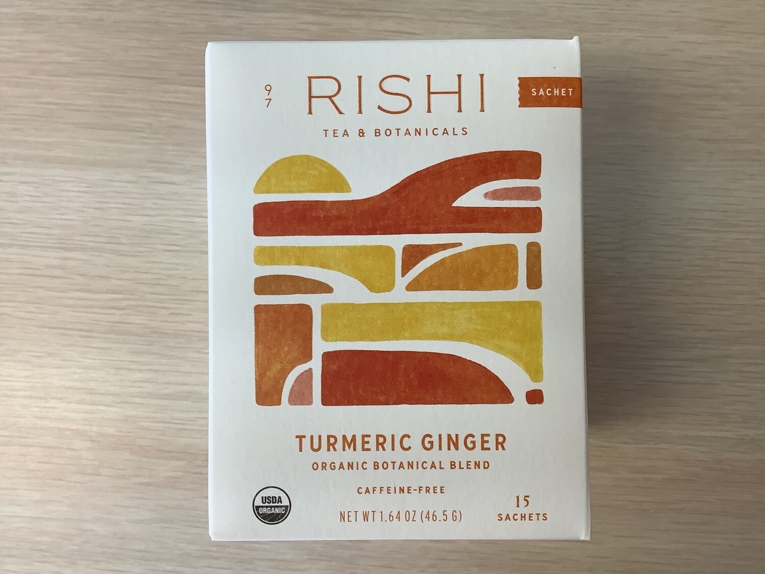 RISHI TEA TURMERIC GINGER SACHETS 15 CT