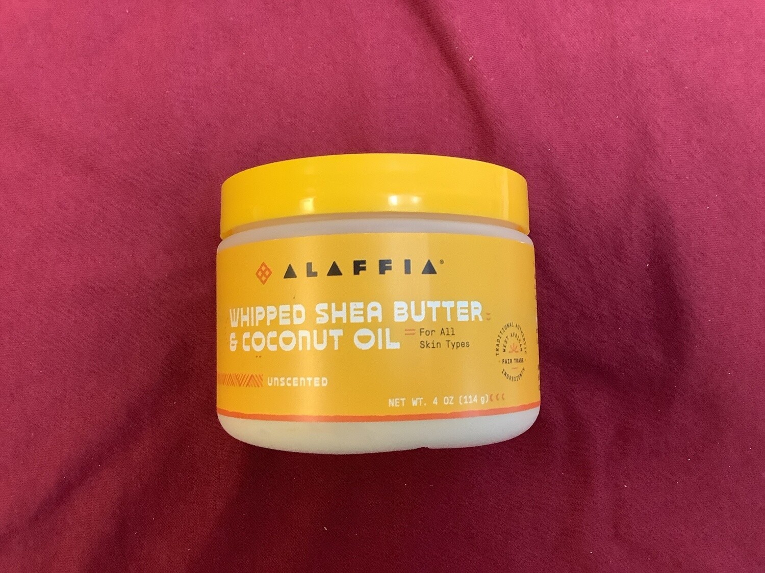 ALAFFIA Whipped Shea Butter &amp; Coconut Oil Unscented &amp; Unrefined 4 oz