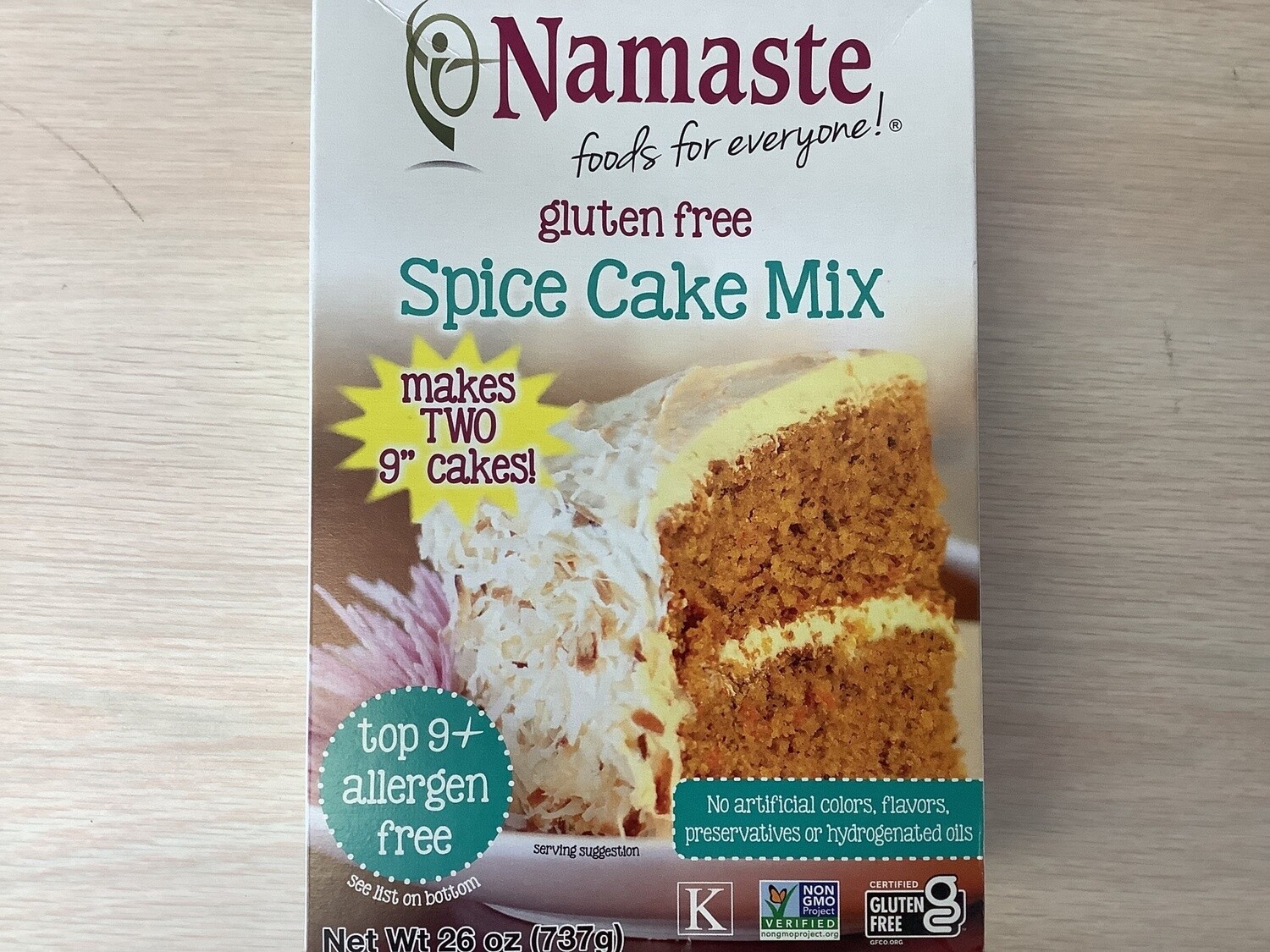 NAMASTE SPICE CAKE MIX GLUTEN FREE 26 OZ