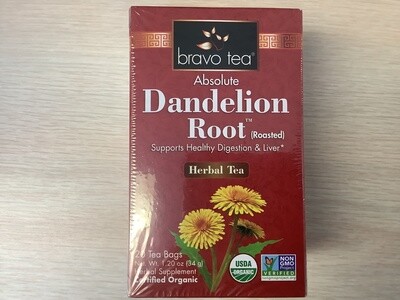 BRAVO TEA DANDELION ROOT TEA 20 CT