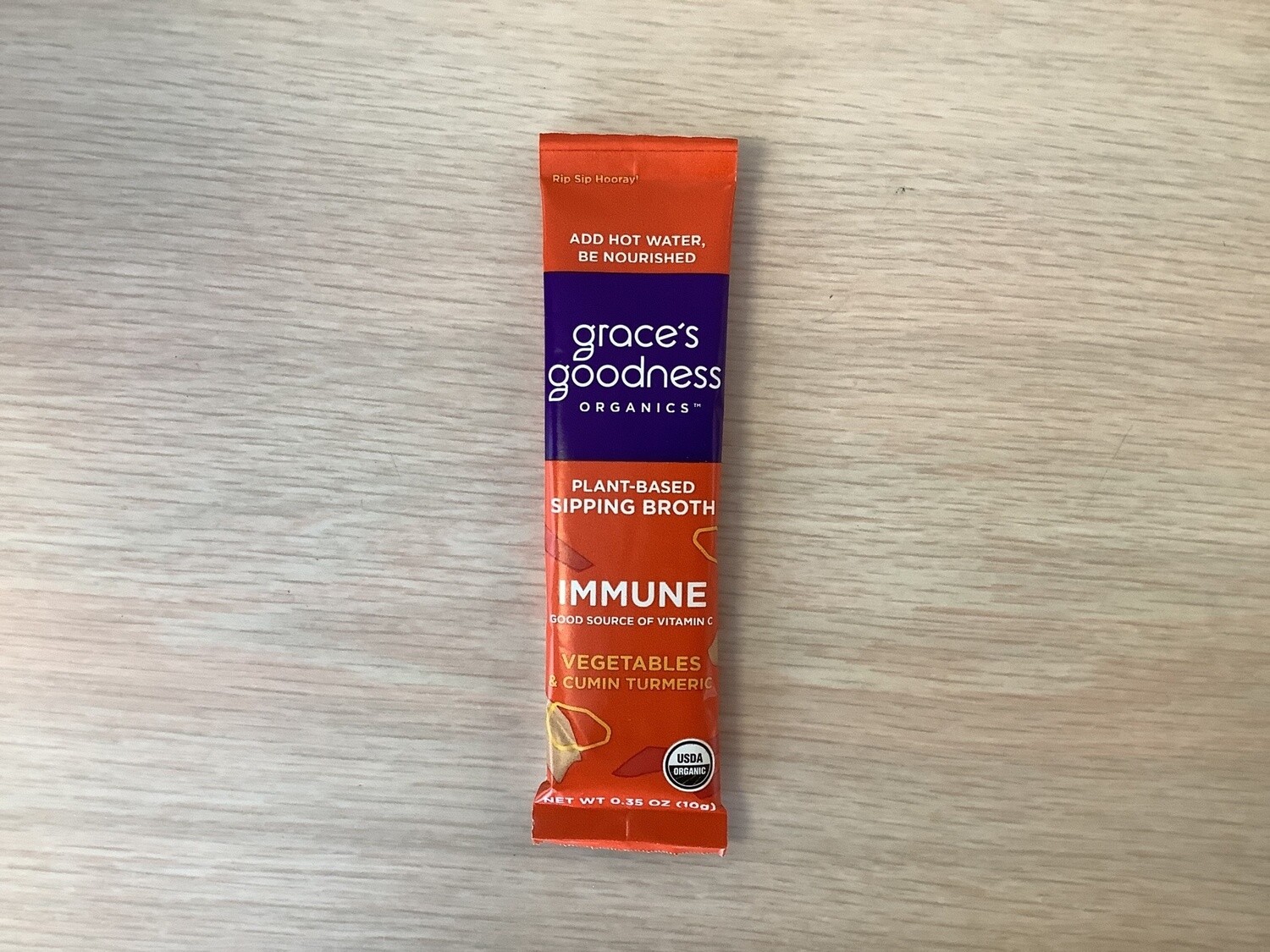 GRACES GOODNESS SIPPING BROTH PLANT-BASED IMMUNE CUMIN TURMERIC .35 OZ PKT single