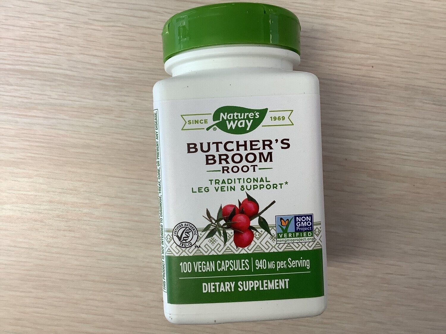 NATURES WAY BUTCHERS BROOM ROOT 100 VEG CAPSULES