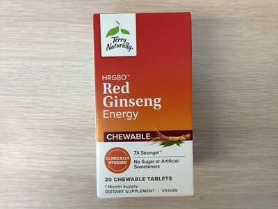 TERRY NATURALLY HRG80 RED GINSENG ENERGY CHEWABLE 30 chew tabs
