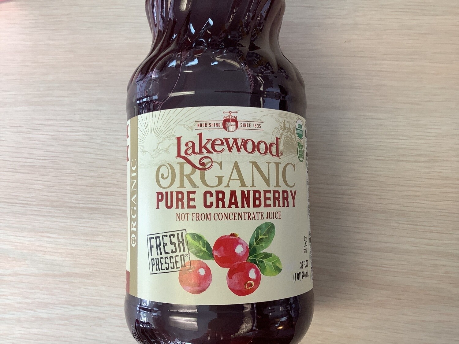 LAKEWOOD JUICE CRANBERRY PURE ORGANIC 32 FO single