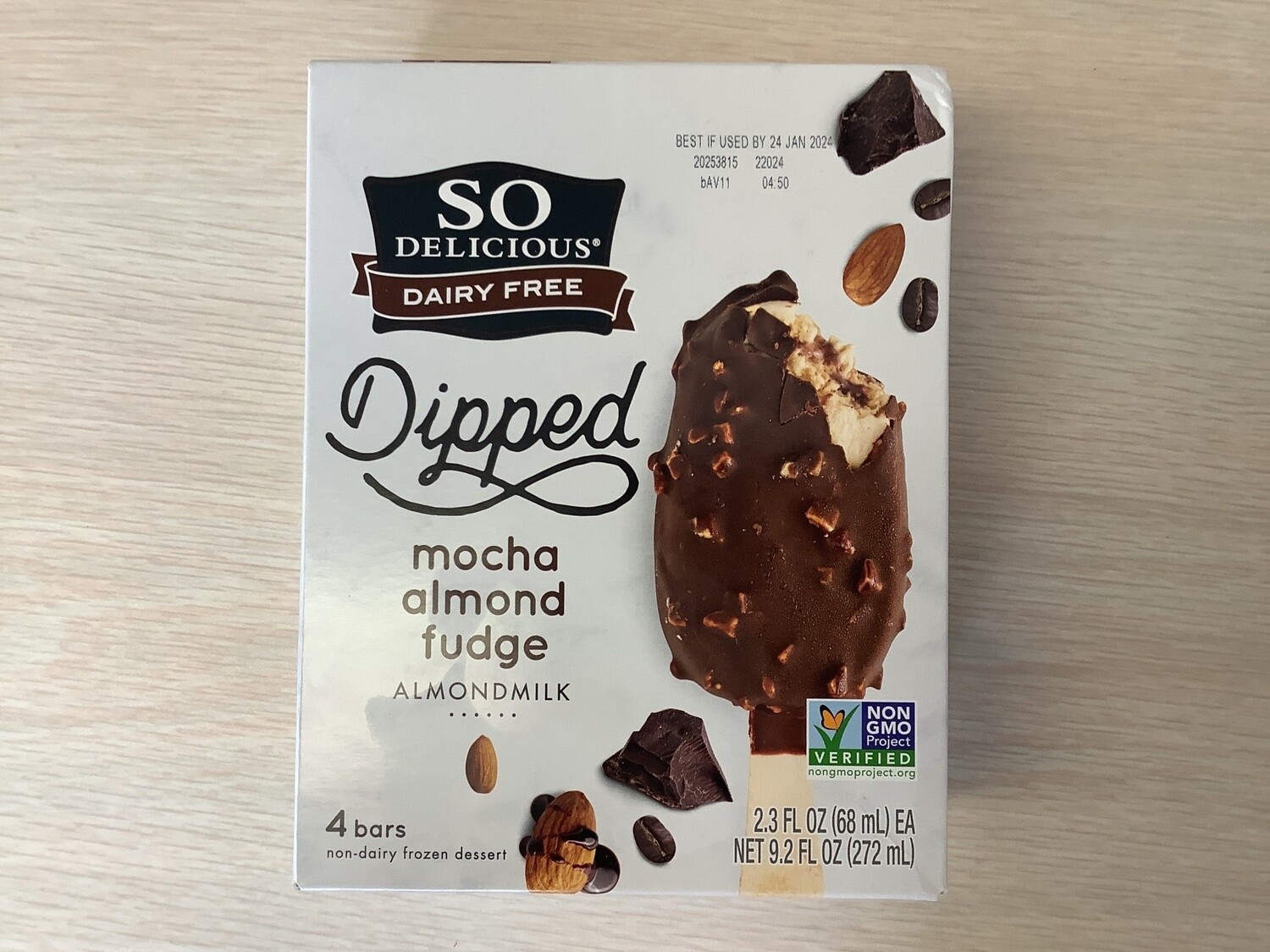 SO DELICIOUS DESSERT BAR ALMOND MOCHA DAIRY-FREE 9.2 OZ 4 BARS FROZEN