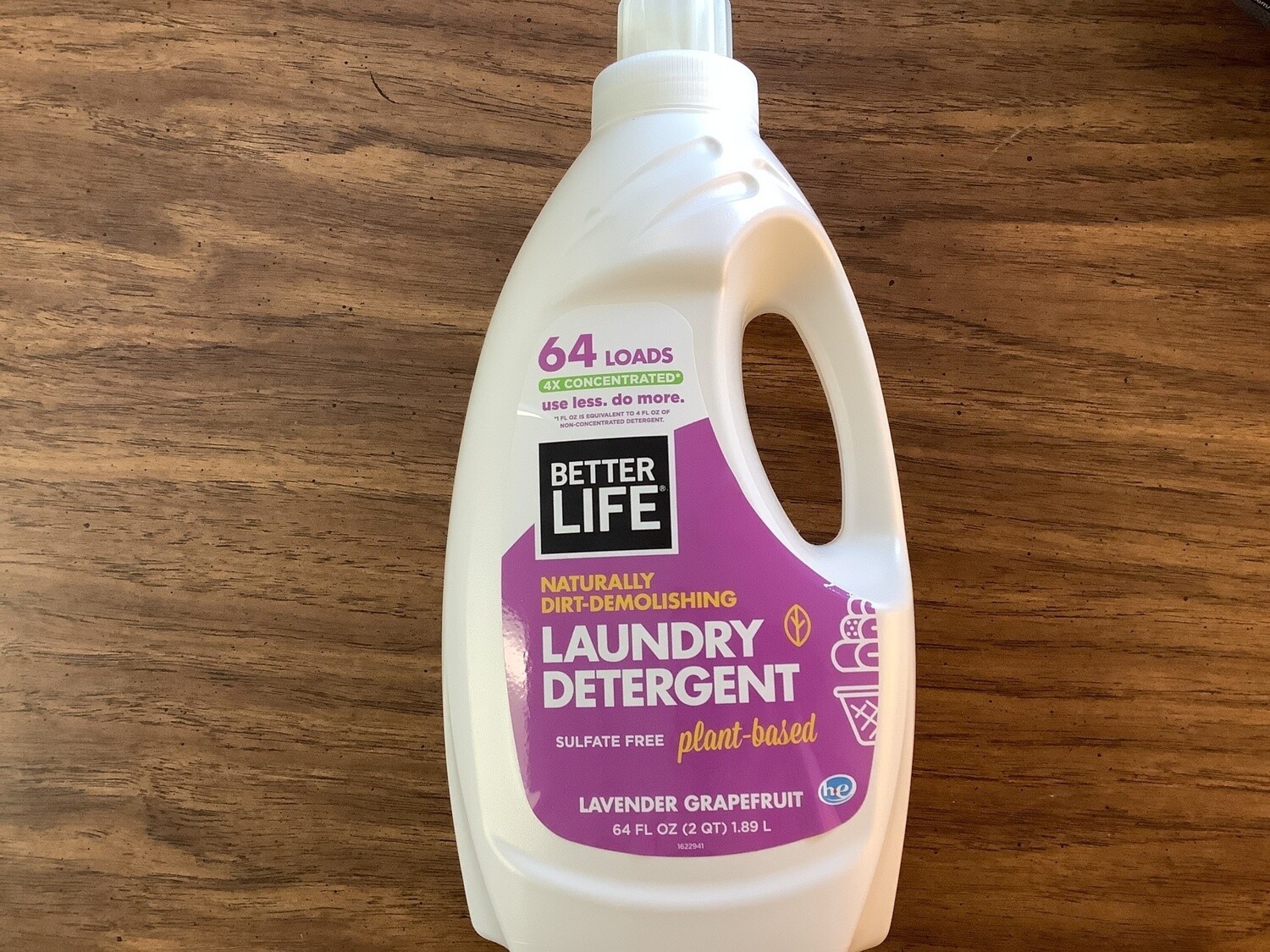 BETTER LIFE LAUNDRY DETERGENT LAVENDER GRAPEFRUIT PLANT-BASED 64 OZ