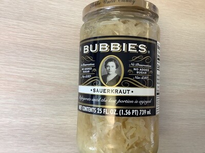 BUBBIES SAUERKRAUT 25 OZ REFRIGERATED