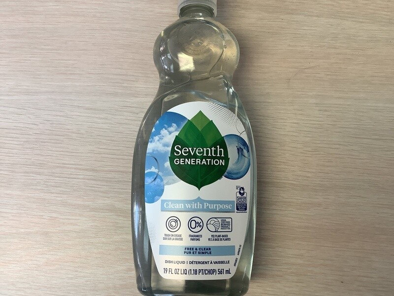 SEVENTH GENERATION DISHWASHING LIQUID SOAP FREE AND CLEAR 19 OZ single