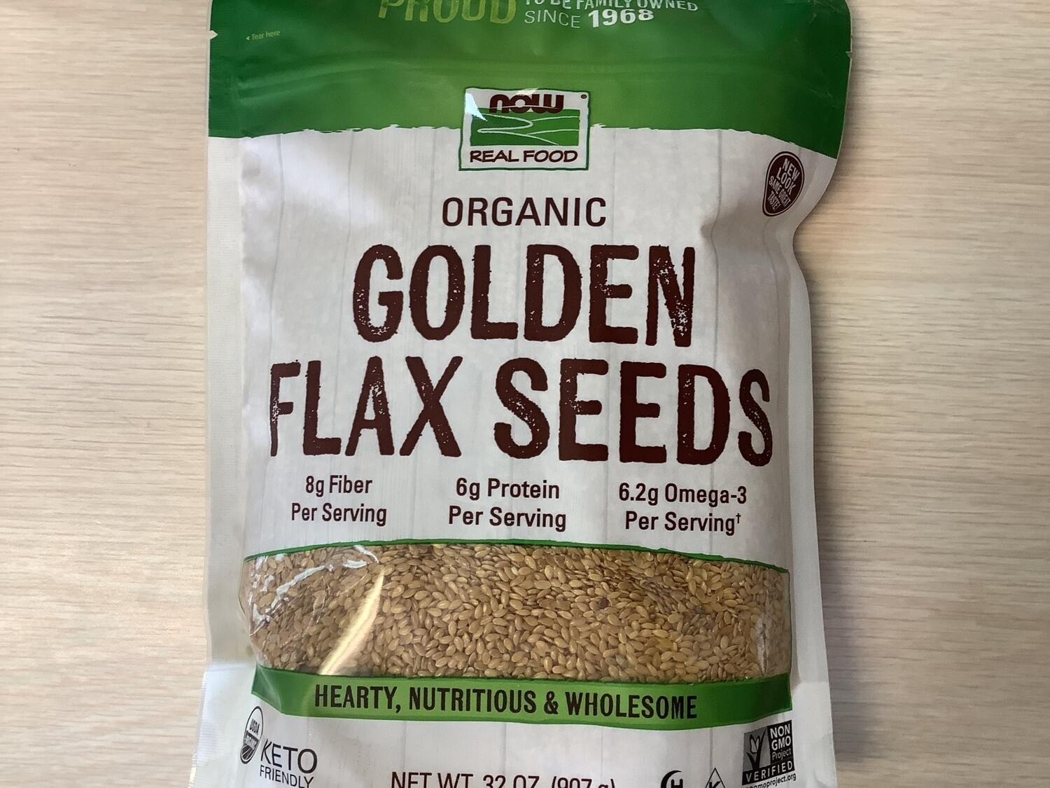 NOW GOLDEN FLAX SEEDS ORGANIC 2 LB (32 OZ)
