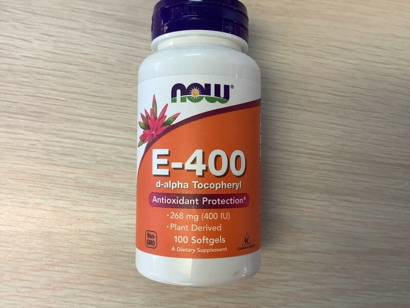 NOW VITAMIN E-400 D-ALPHA TOCOPHERYL 100 SGELS
