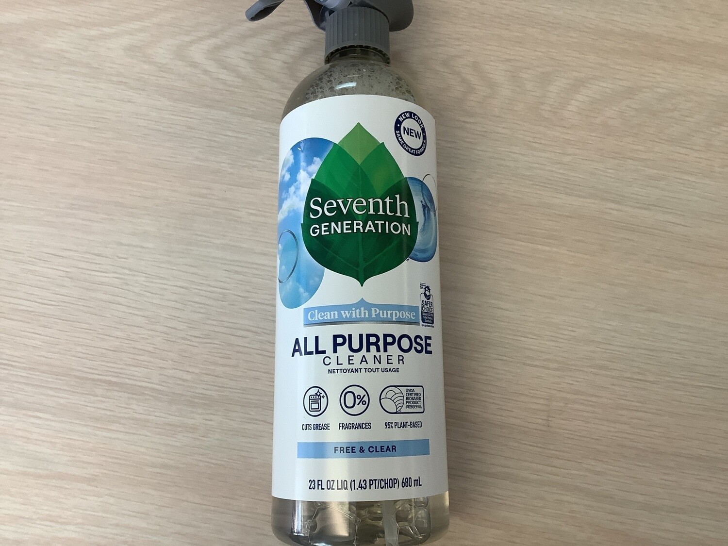SEVENTH GENERATION ALL PURPOSE CLEANER FREE AND CLEAR 23 Oz single