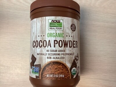 NOW COCOA POWDER PURE ORGANIC 12 OZ