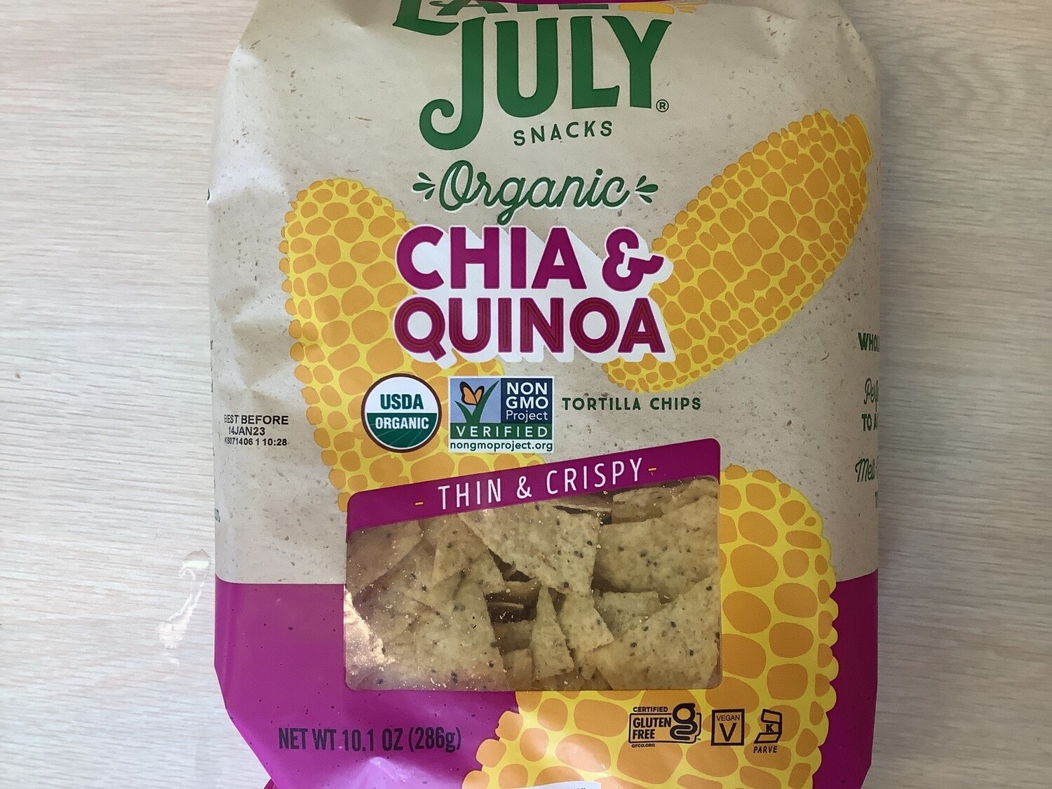 LATE JULY TORTILLA CHIP THIN CHIA QUINOA 10.1 OZ