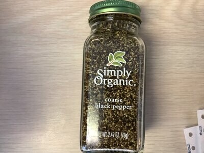 SIMPLY ORGANIC BLACK PEPPER COARSE 2.47 OZ