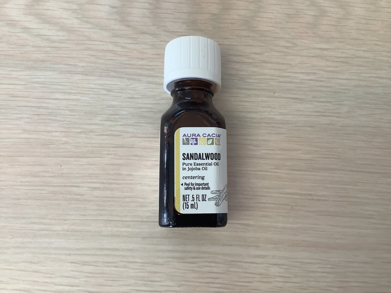 AURA CACIA ESSENTIAL OIL SANDALWOOD (in jojoba oil) 0.5 OZ