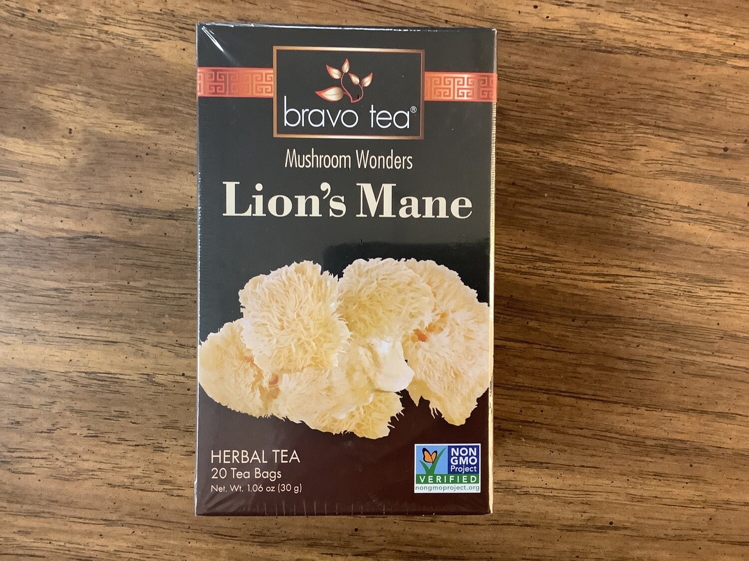 BRAVO TEA LIONS MANE MUSHROOM WONDERS TEA NONGMO 20 BAGS
