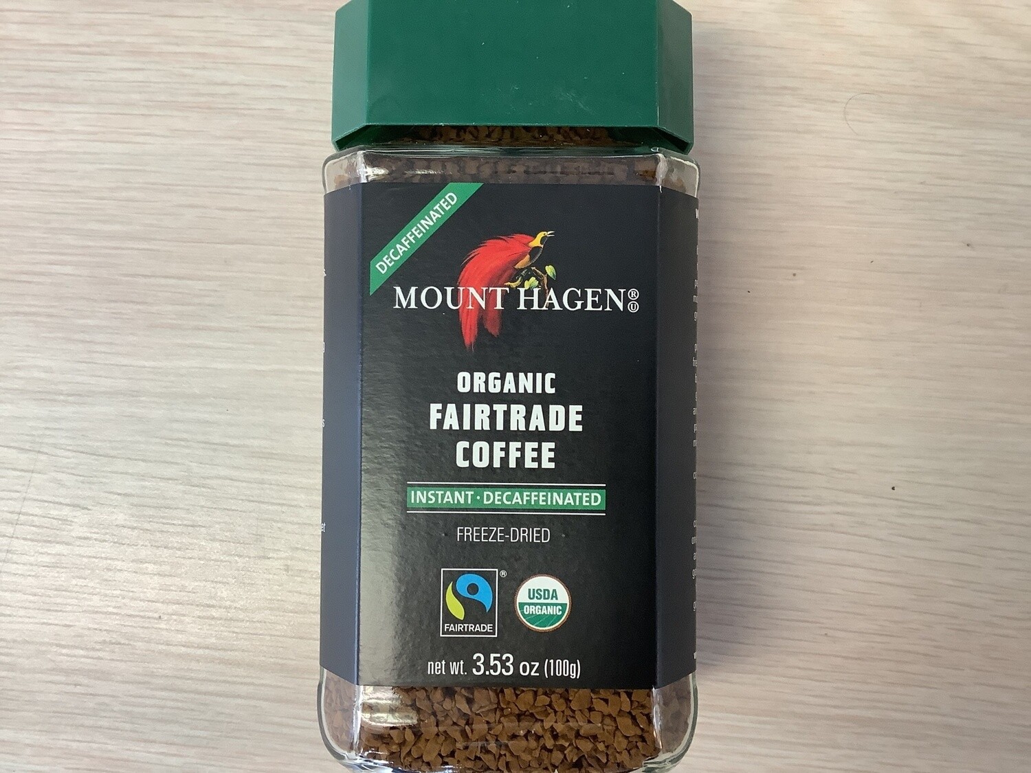 MOUNT HAGEN COFFEE INSTANT ORGANIC DECAF 3.53 OZ JAR