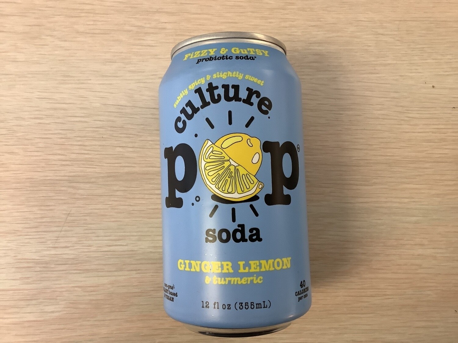CULTURE POP PROBIOTIC SODA GINGER LEMON 12 OZ  single